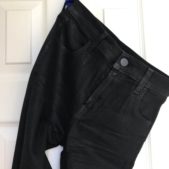 J Brand Jeans Womens Size 26 Black Alana Coated Denim High-Rise Crop - Picture 8 of 12
